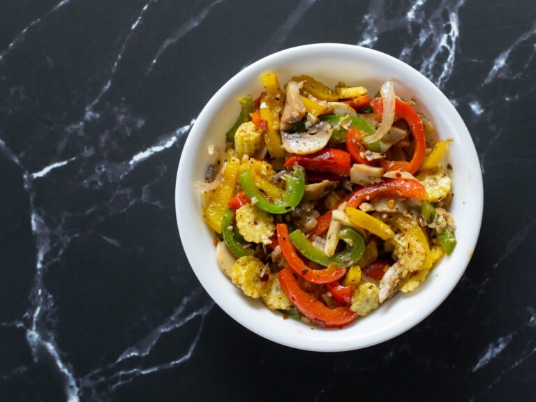 Stir fry frozen vegetables rice bowl