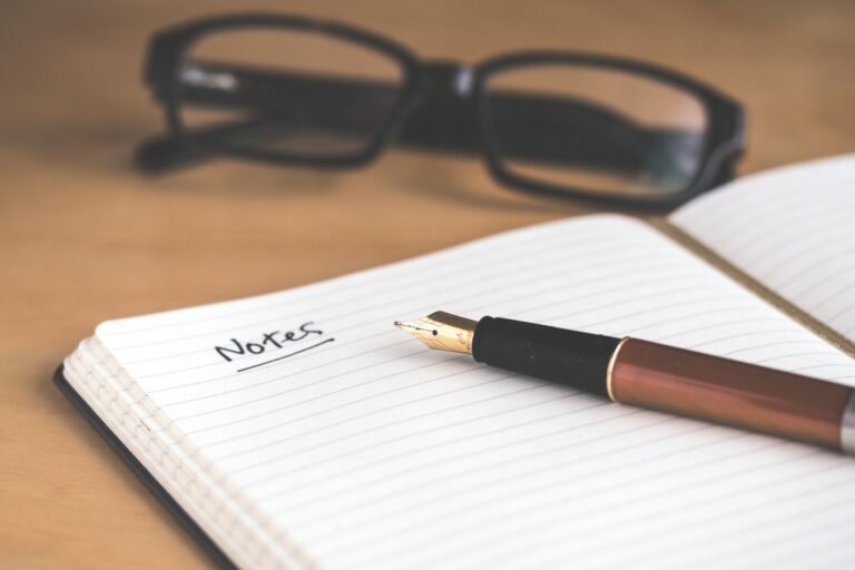 Close notebook pen reflective listening notes