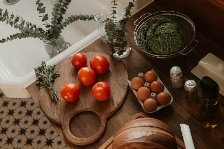 Ingredients baked pasta kitchen counter