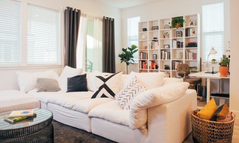 Laundry basket tidy living room planner