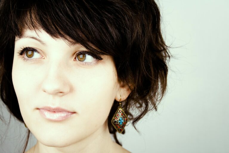 Close summer earrings short hair