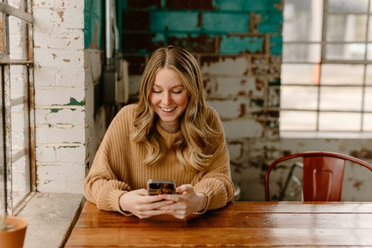 Woman turning off phone notifications