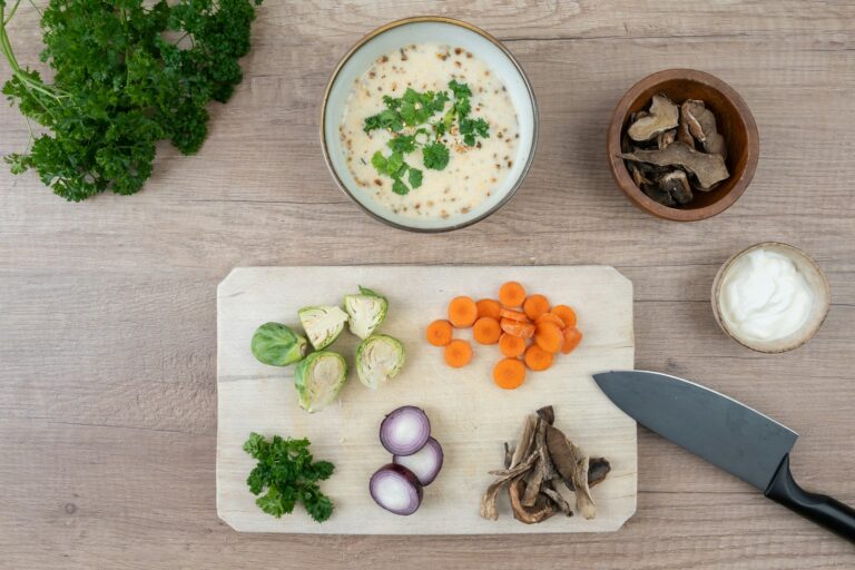 Chopped vegetables cutting board knife