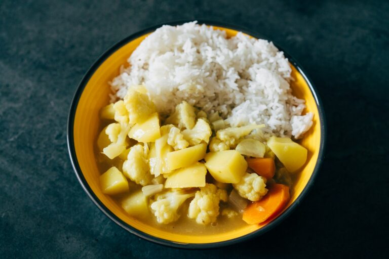 Coconut rice vegetables pot