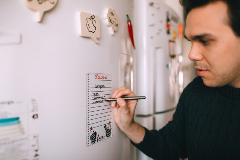 Printed chore list fridge