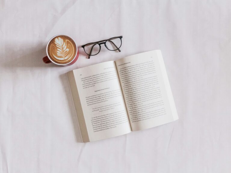 Morning routine coffee book pen