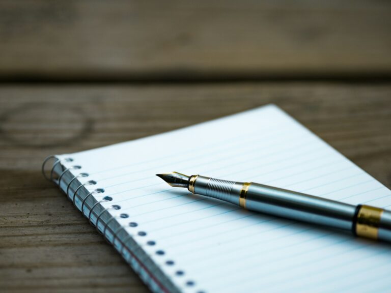 Notebook pen reflection journaling