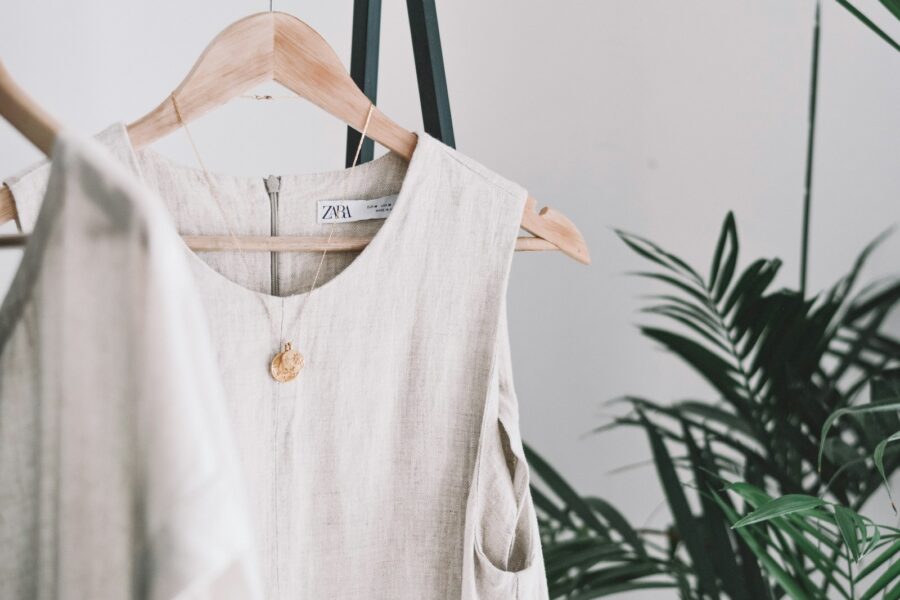Linen shirt cotton dress clothing rack