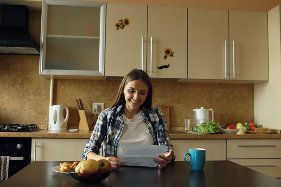 Sunlit kitchen breakfast