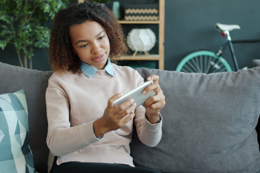 Woman using smartphone