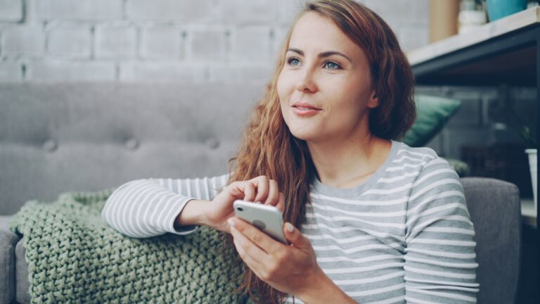 Woman using smartphone