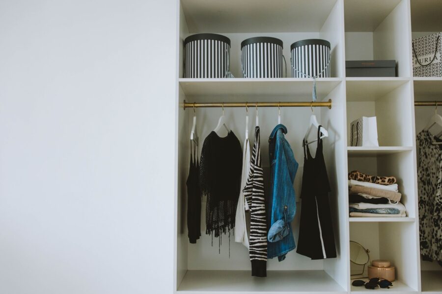 Organized wardrobe closet