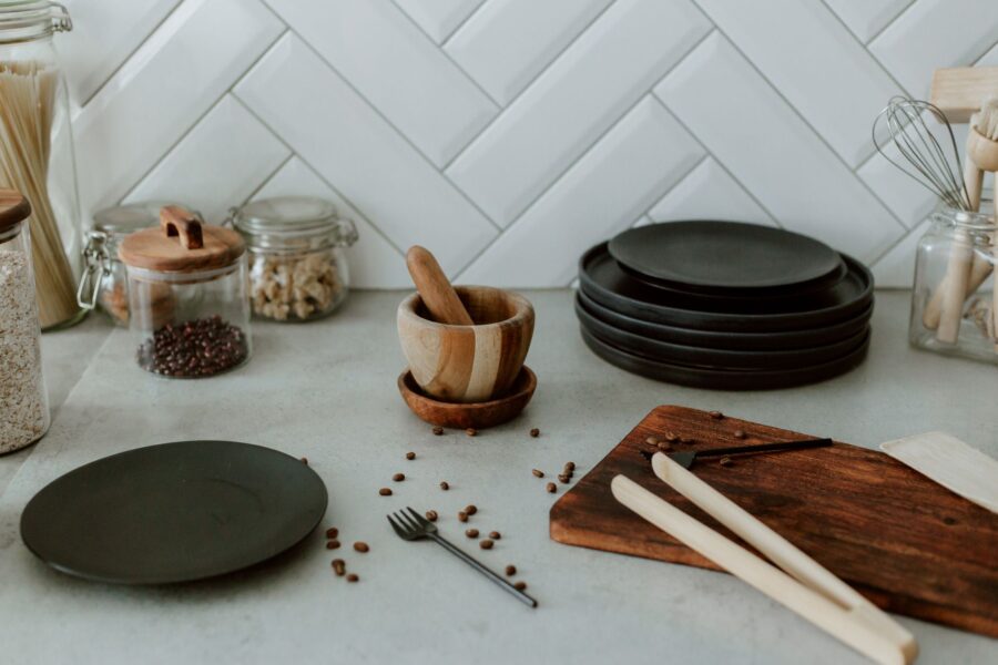 Organized kitchen countertop