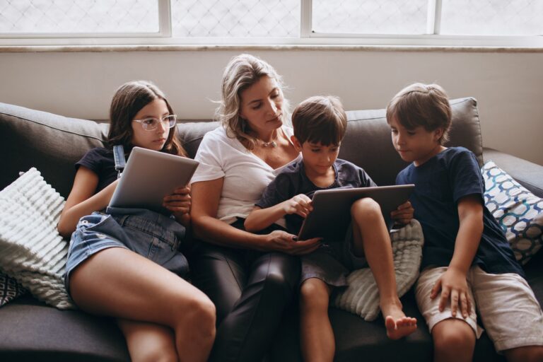 Parents kids using