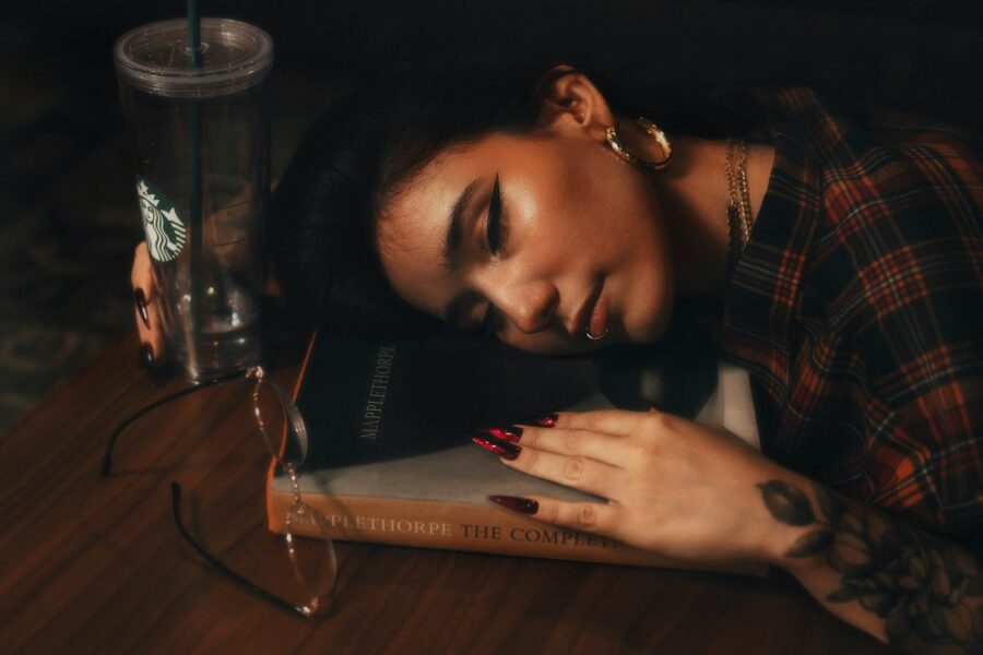 Woman relaxing evening