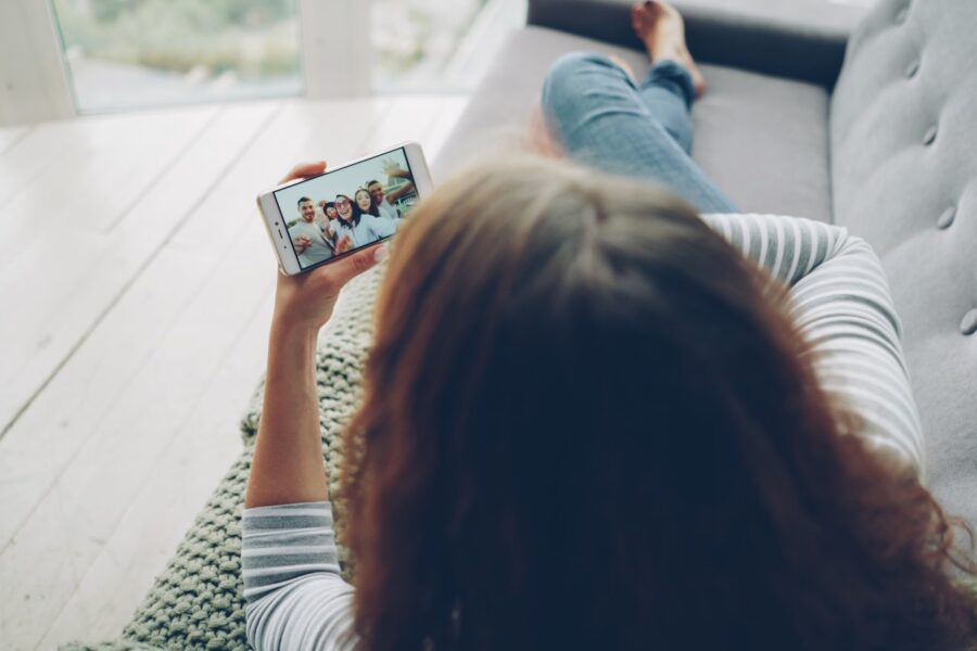 Person relaxing couch