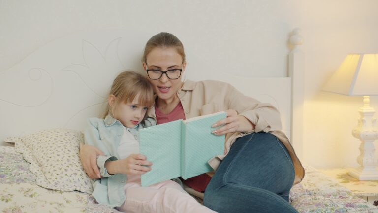 Parent reading bedtime
