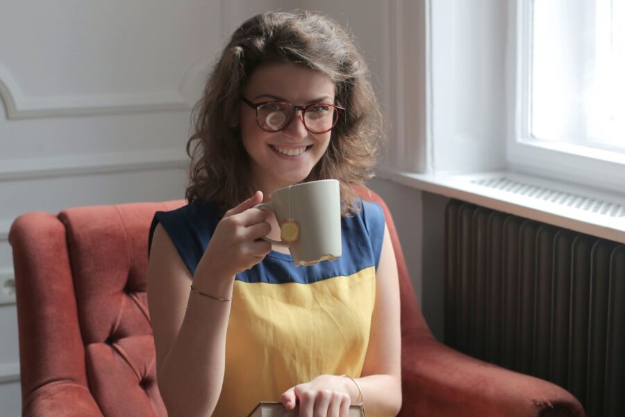 Woman relaxing home
