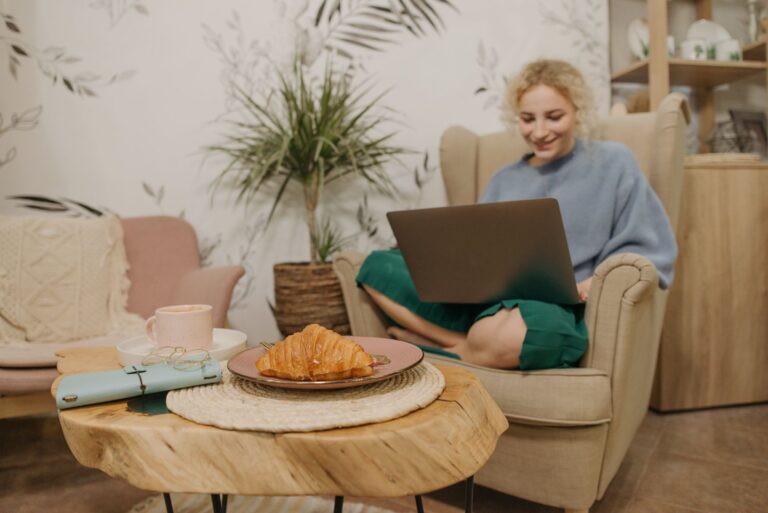 Woman relaxing home