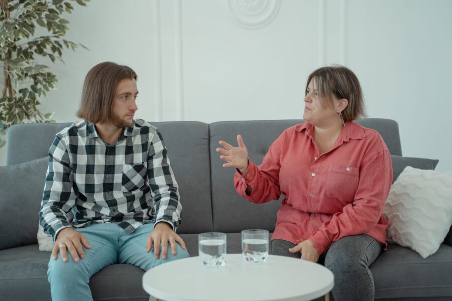 Two siblings sitting