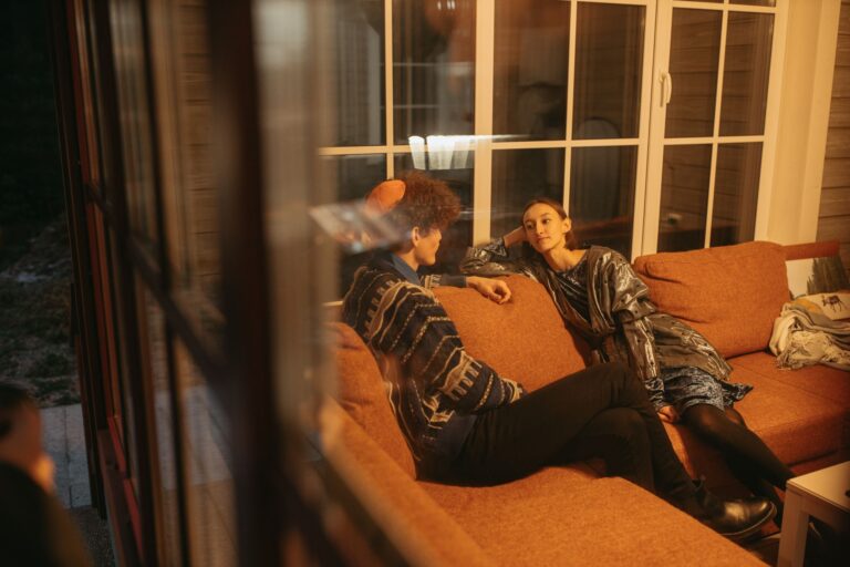 Two siblings sitting