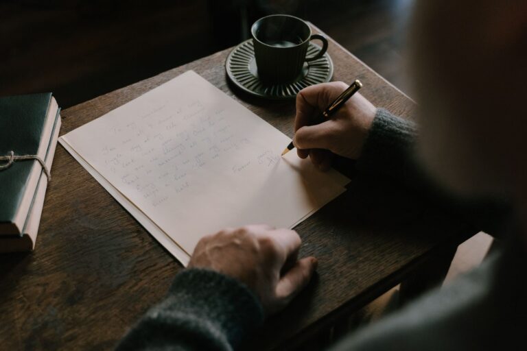 Person writing journal