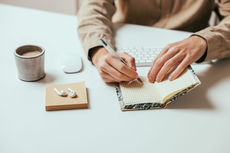 Person writing journal