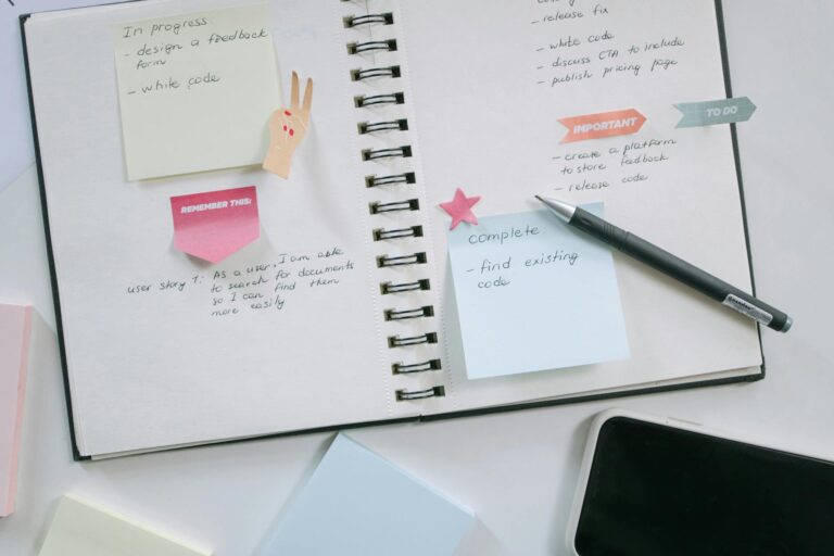 Notebook sticky notes
