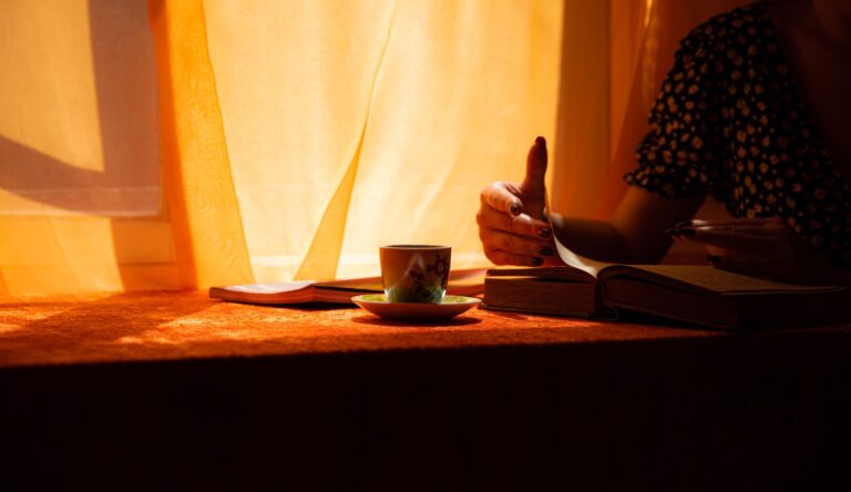 Person reading book