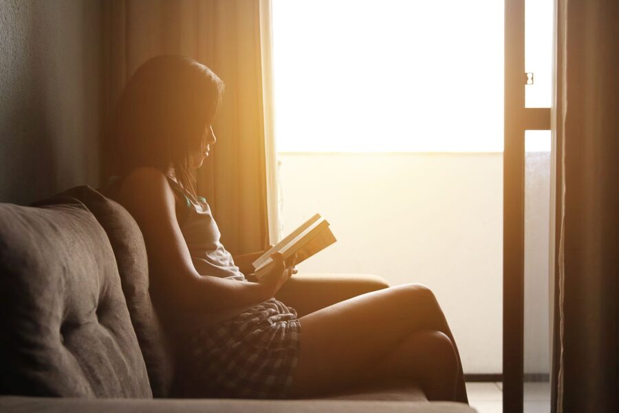 Person reading book