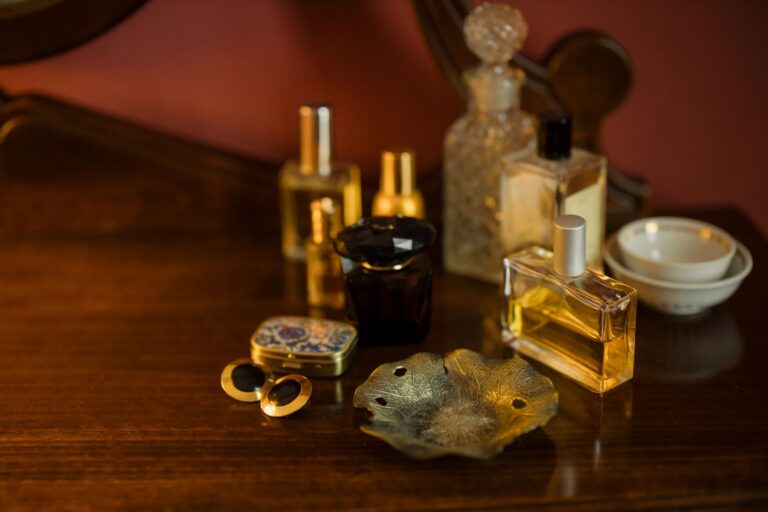 Perfume bottles vanity