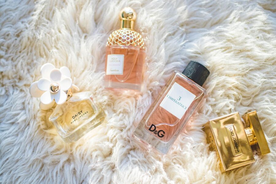Perfume bottles vanity