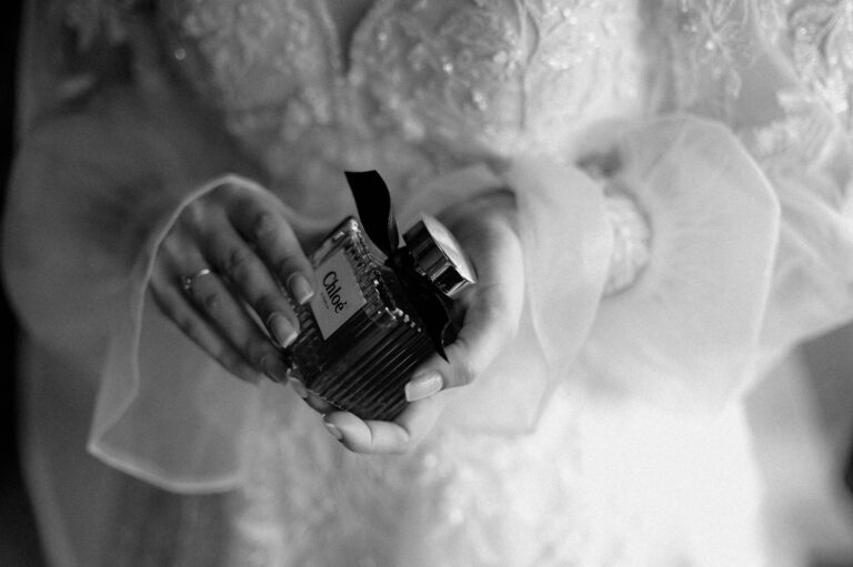 Woman testing perfume
