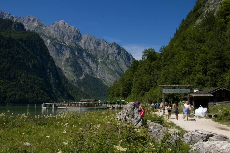 Mountain lake footpath