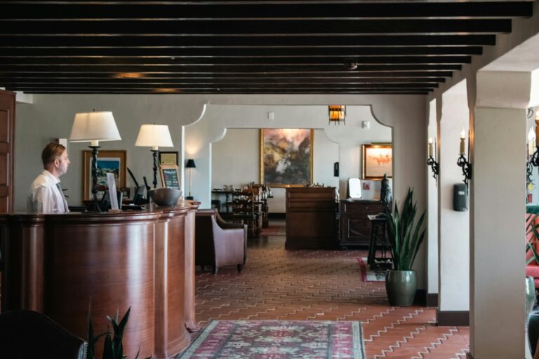 Hotel reception desk