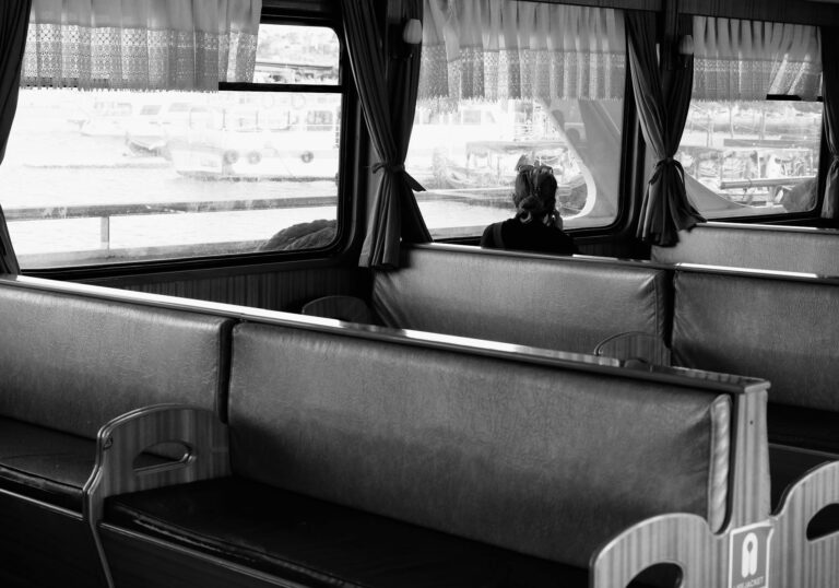 Train carriage window seat book snack