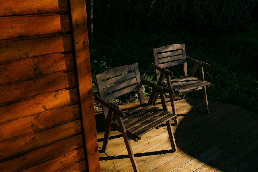 Lakeside wooden cabin