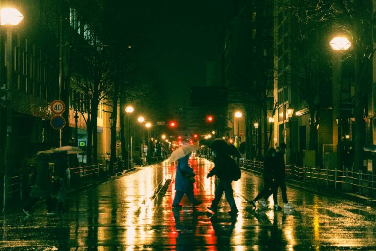 Rainy city street