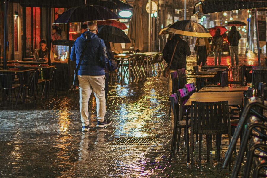 Rainy city street