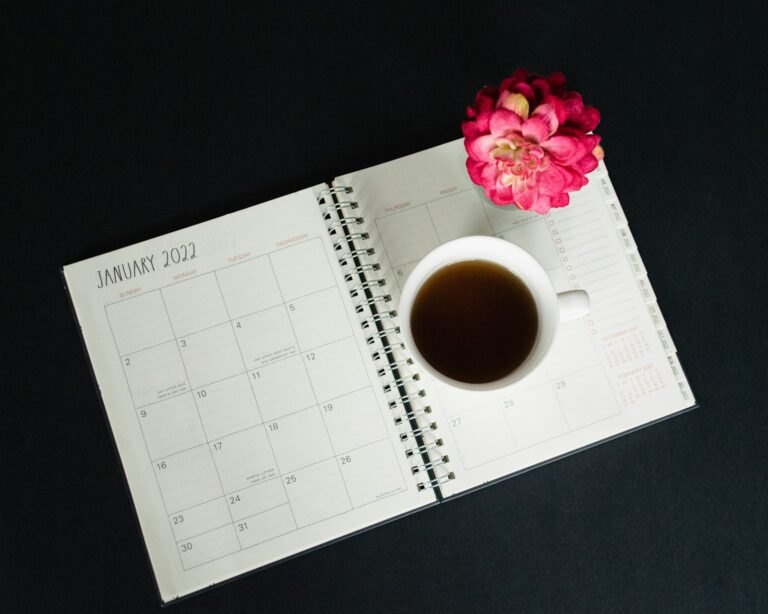 Woman desk notebook