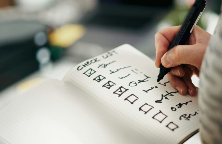 Person writing priorities