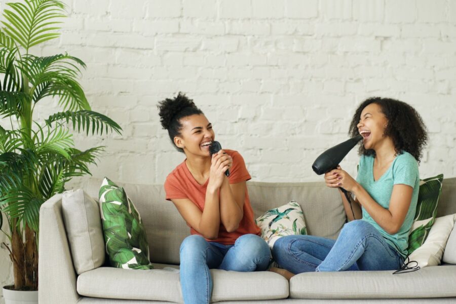 Friends talking sofa