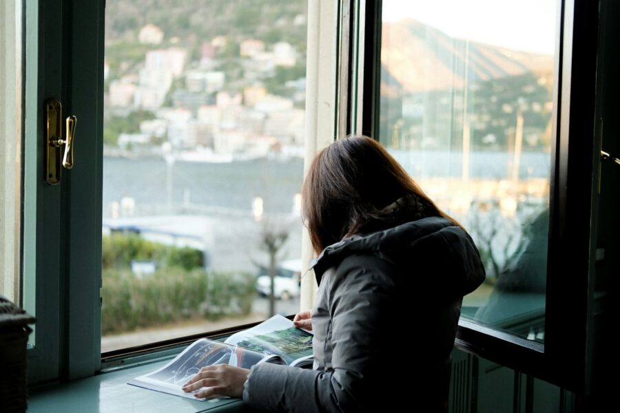 Person sitting desk