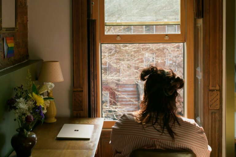 Person sitting desk
