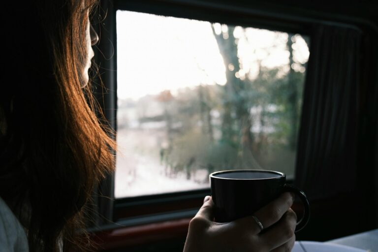 Woman looking out