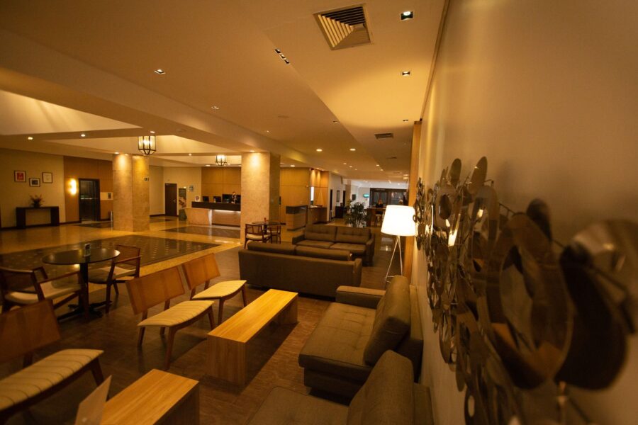 Hotel lobby sofa