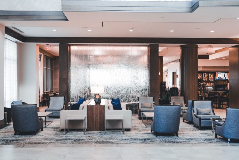 Hotel lobby sofa