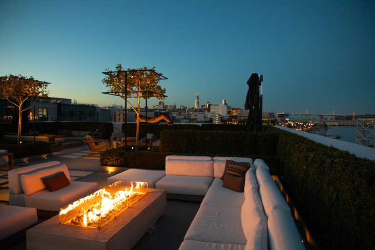Rooftop hotel terrace