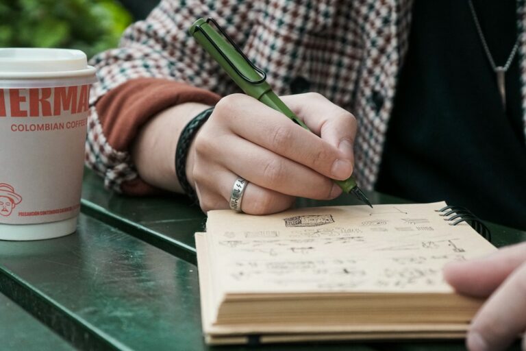 Person writing personal