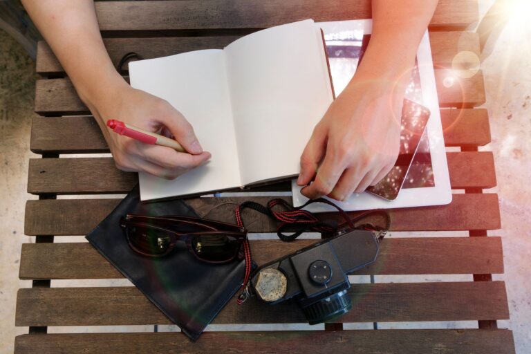 Person writing journal